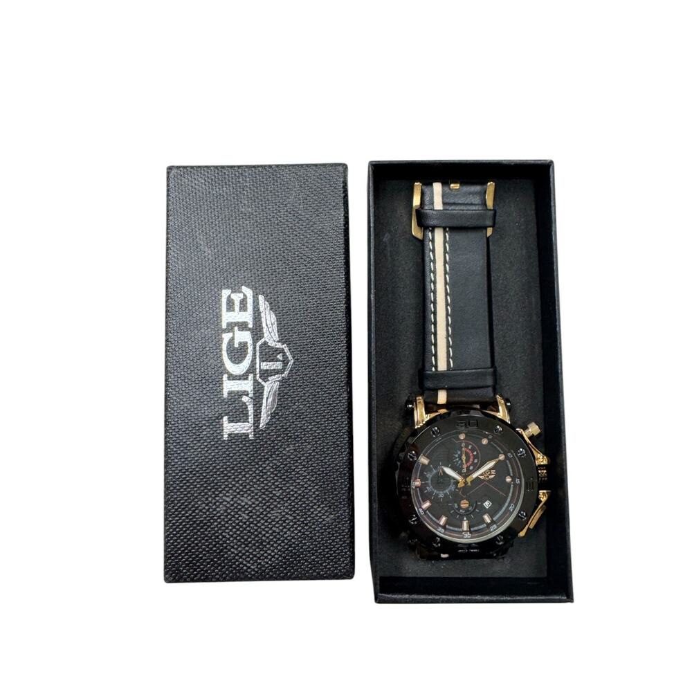 LIGE Mens Watch Waterproof Sports Chronograph Casual Fashion Analog Quartz
